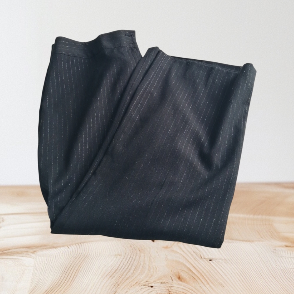Anne Klein Black Pinstripe Pants